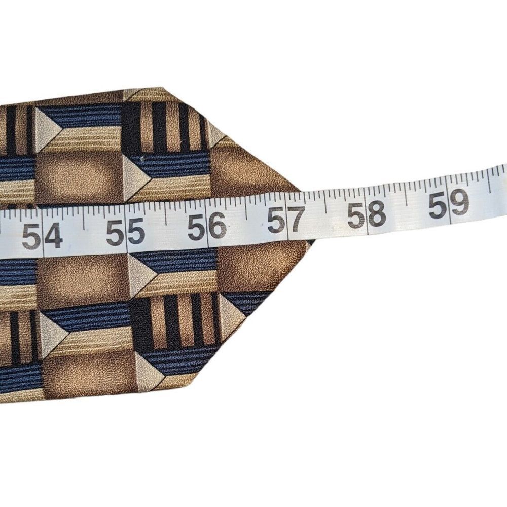 George Machado 100% Silk Men's Neck Tie Geometric 57"  Made‎ In U.S.A. - Picture 5 of 6